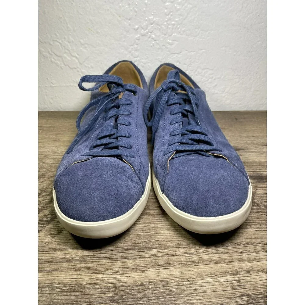 COLE HAAN GRAND 0S WOMENS BLUE SUEDE LACE UP LOW TOP WALKING SNEAKERS 9.5 B